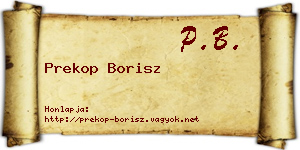 Prekop Borisz névjegykártya